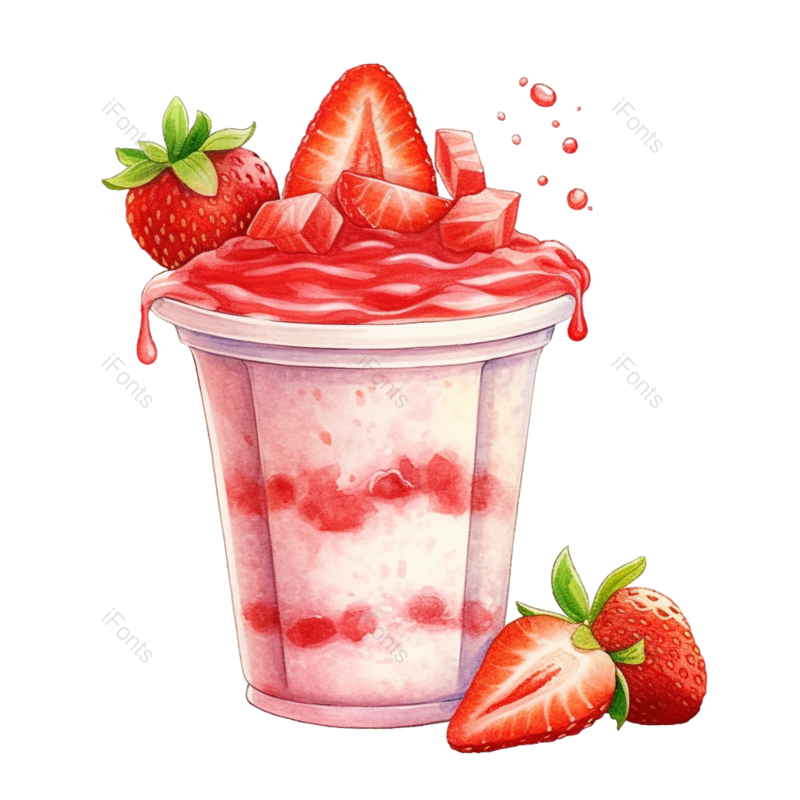 清新图片,健康食物元素,插画PNG,水果免抠素材